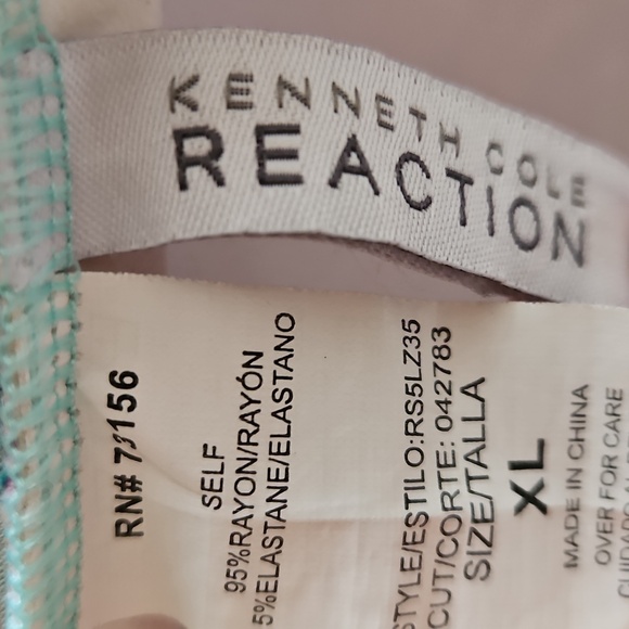 Kenneth Cole Reaction Strapless Maxi Dress Women's XL Ikat Boho Colorful Beach - Picture 7 of 9